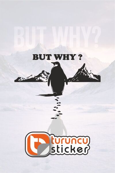 Turuncu Sticker نihilist Penguen لماذا؟ هذا ما السبب؟ ملصق لاصق 20x15 سم - مل...