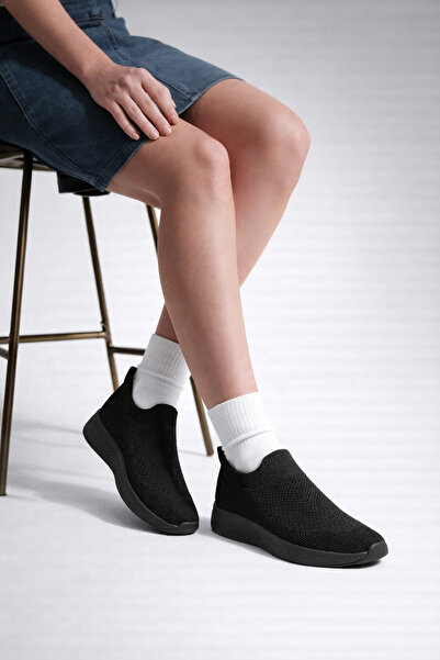 Encool Women's Black Sneakers |   Lightweight, Breathable Knit Fabric Shoes –...