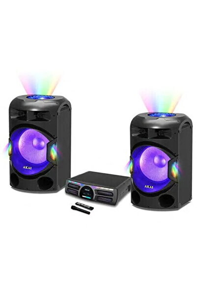 AKAI Sistem audio DJ Dual Y3, Bluetooth, telecomanda, efecte de lumina LED, 4...
