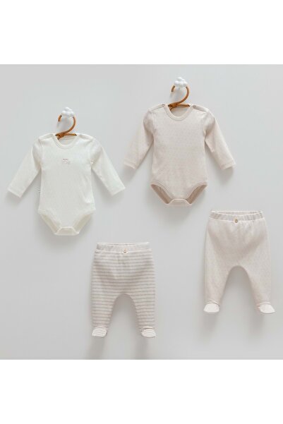 Caramell طقم بنطلون أول تايم بوي بودي مكون من 4 قطع باللون الرمادي