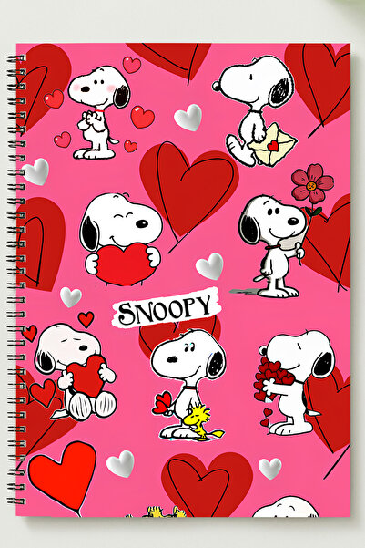 BLACKONECLASS SNOOPY TEMALI A5 Metal Spiralli Çizgisiz kalın bristol Kapak SN...