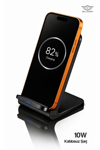 MELL & SWIPE Premium Hediyelik Wireless Şarj Standı – 10W Hızlı Şarj, LED Gös...