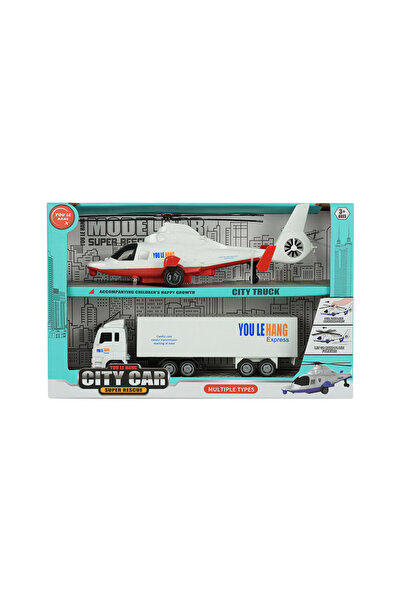 MEGA City Car Helikopter ve Kamyon İkili Araç Set Beyaz Kamyon