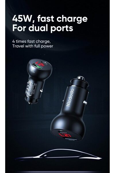 Mcdodo Rock C303 45W 2-Port Compact Type C PD QC3.0 4.0 Aluminum Alloy USB Au...