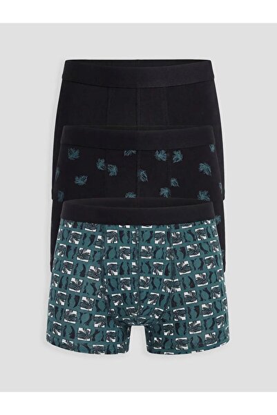 LC Waikiki Black Regular Fit Cotton Flexible Men's Boxer 3-Pack (S6)