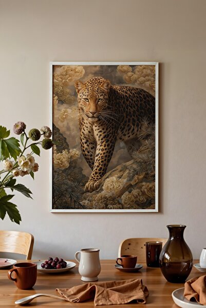 Postifull Wall Art, White Framed Painting and Poster, Ritual Series, Leopard ...
