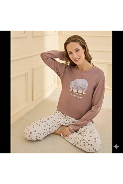 isiltikidsmoda Mihra 90781 women's teddy bear long sleeve pajama set
