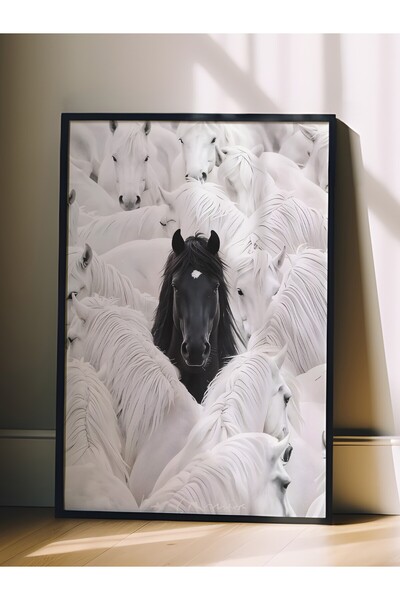 Postifull Duvar Tablosu, Siyah Çerçeveli Tablo ve Poster, Ritüel Serisi, At T...