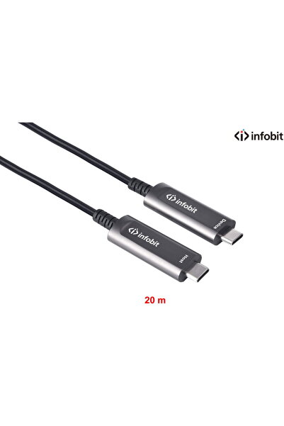OEM Cablu USB-C 3.1 Gen 2 prin fibra optica, Type C to C, 10Gbps, Infobit, do...