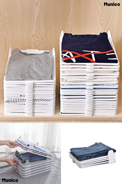 Munico 5 Adet Katlanmış Kıyafetler İçin T-Shirt Düzenleyici Aparat Kompakt ve...