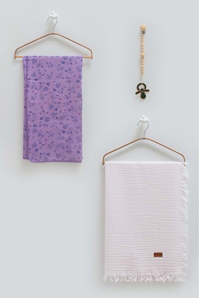 Caramell Basic Double Muslin Blanket Pacifier Hanger Triple Boxed Set-100X120...