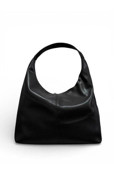 Goldies Bag Women's Black Oversize Zippered Wide Cut Large Shoulder Bag New York