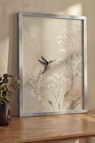 Postifull Pictură de perete, Tablou și poster cu ramă argintie de lux, Seria ...