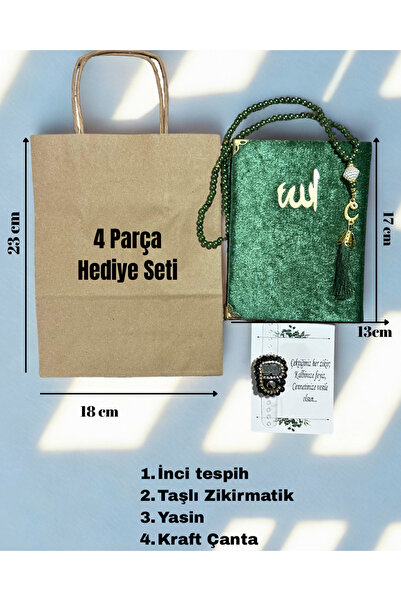 Home Hediyelik Yasin,Taşlı Zikirmatik,İnci Tespih,Kraft Çanta Set , Ramazan, ...