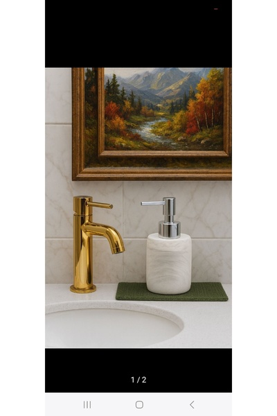 lufen deco Marble Look Double Soap Dispenser and Detergent Dispenser Set Bathroom Kitchen Organizer Presentation Tray