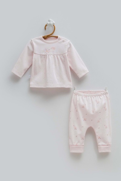 Caramell Love Time Roba Büzgülü Top and Bottom Set Pink