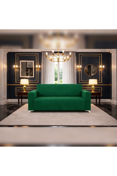 Akbal Home İtalyan Süet çift Kişilik Klasik Koltuk Örtüsü Lastikli Tüm Giydir...