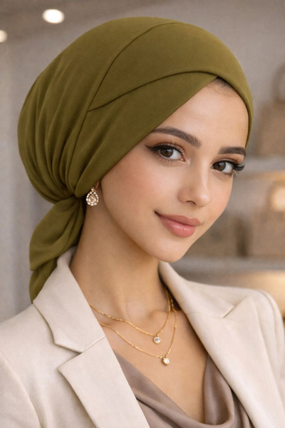 Aişe tesettür Oil Green Cross Bone