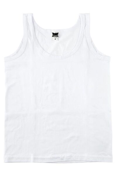 Tutku Meba Boy's Combed Cotton Undershirt 6-Piece Pack-White-7-8 Years