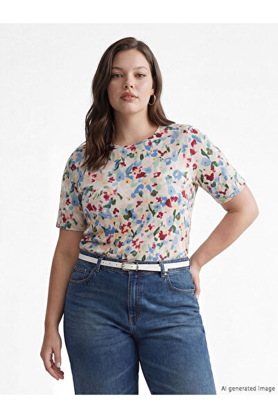 LC Waikiki ΝΕΑ ΣΕΖΟΝΑ ΑΠΟ ΤΗΝ GÜLİS GİYİM: Ροζ φλοράλ γυναικείο μπλουζάκι