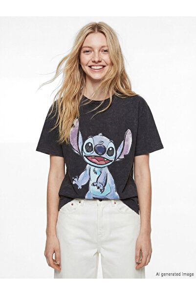 LC Waikiki تي شيرت نسائي مطبوع عليه I Zero Roba Collar Stitch من Freezen Store