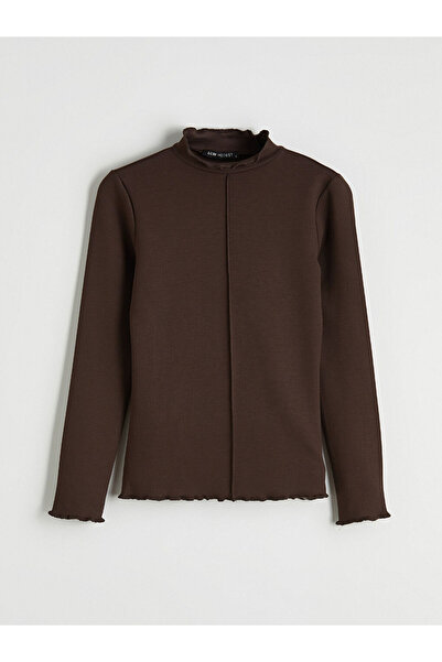 LC Waikiki ΝΕΑ ΣΕΖΟΝ ΑΠΟ ΤΗΝ GÜLİS GİYİM Καφέ Όρθια Στάση ψηλός λαιμός ιντσών...