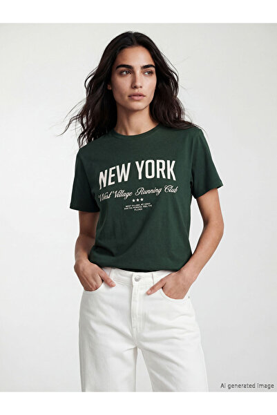 LC Waikiki Quality Parts from Çelebi Store Zero Roba Yaka New York Printed Wo...