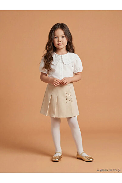 LC Waikiki LCW Kids Бежови къси панталони, поли и чорапогащи за момичета