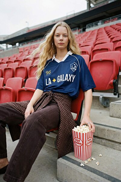 DeFacto Mls Oversized Polo Collar Printed Short Sleeve T-Shirt G9322Ax26Sp