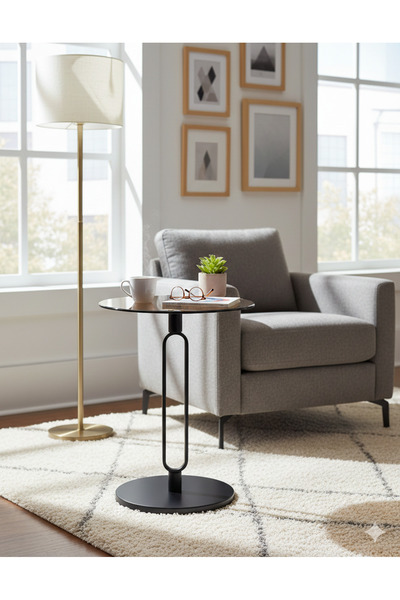 private house Modern side table with a unique geometric design - a contempora...