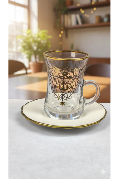 AR HOME 12 Pcs Tea Glass&Porcelain Set
