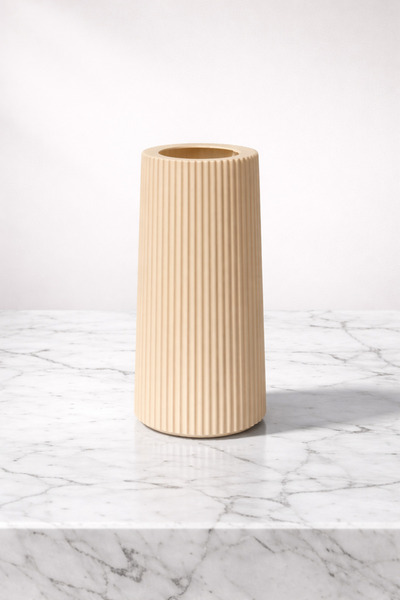 DEMİRSTORE Modern Dekoratif Polimer Vazo - Bej