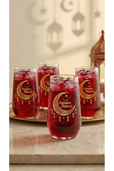Caga Home CAGA Pinterest 4’ü Ramazan Temalı Cam Bardak Seti 450ml – Ramadan K...