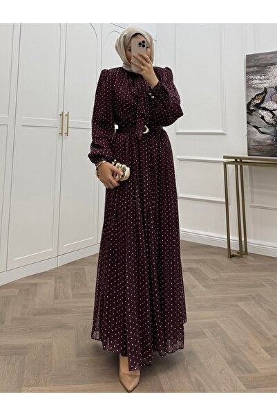 bezenstore PUANTİYELİ ORGANZE ŞİFON ELBİSE