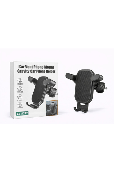 CASA JOY Car Holder, Air Vent Mount, 360 Rotation, Black, 15x10x8cm