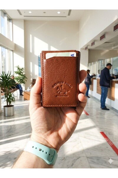 Newish Polo Mechanism-Enabled Rfid-Enabled Wallet Credit Card Holder - Genuin...