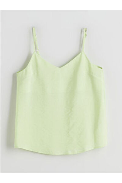 LC Waikiki Modanova Sezon Yellow V-Neck Modal Blended Strappy Blouse