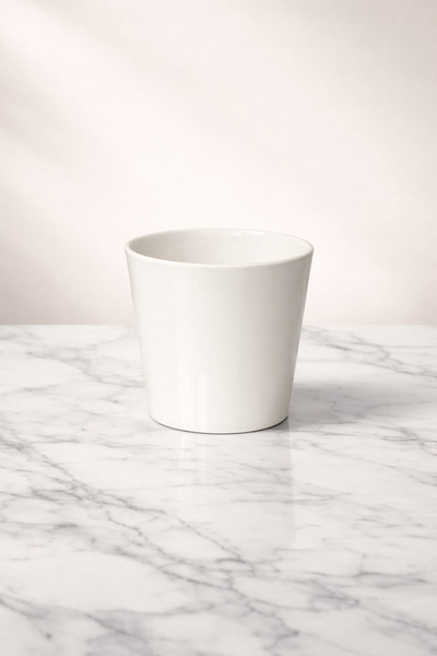 DEMİRSTORE Dekoratif Seramik Saksı - Orta Boy - Beyaz