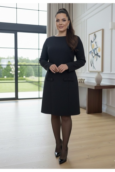 FOR ESRA BIG TREND Women's Plus Size Waist Length Double Bow Wide Collar Wove...