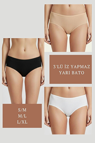 Dorya 3LÜ SET KÜLOT-SİYAH-BEYAZ-TEN DOR2850