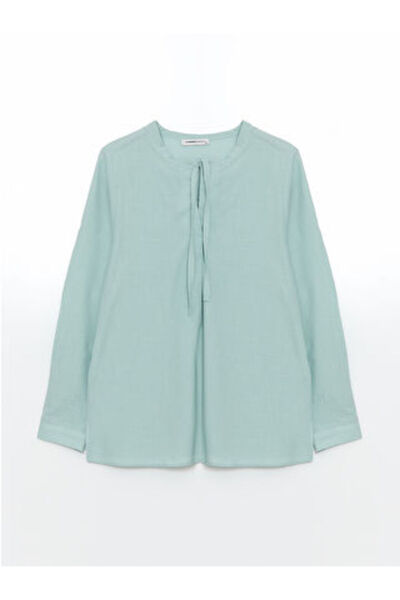 LC Waikiki Modanova Sezon Green Tie-Detail Collar Women's Blouse