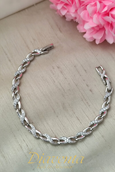 DİAVENTA TAKI VE AKSESUAR سوار شوبينغ مرصع بحجر الزركون موديل إنفينيتي لون فض...