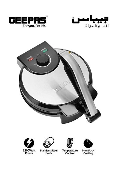 Geepas 10-Inch Chapati Maker With Non-Stick Coating Plate And Automatic Tempe...