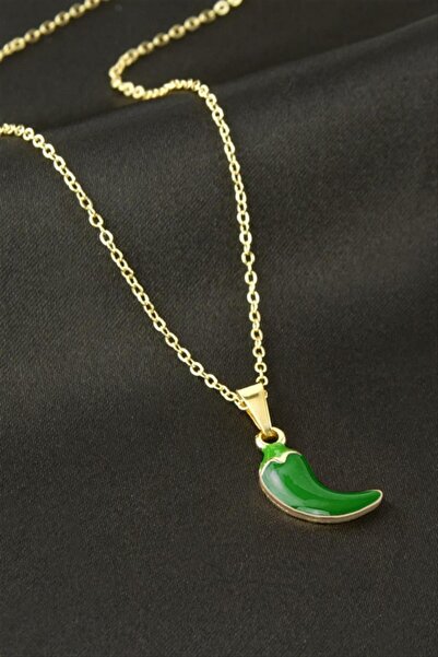 ZERO LAND Storozal Pepper Tip Enamel Necklace (62106) - Green