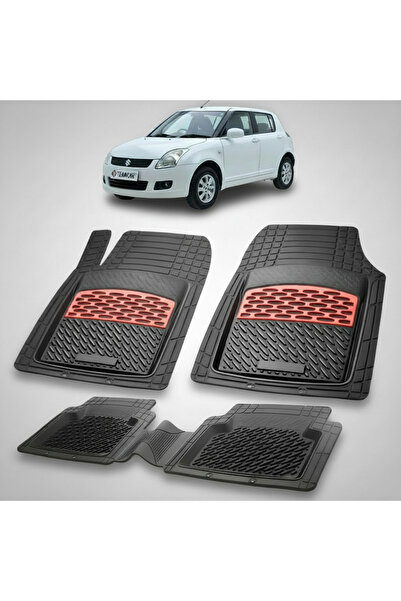 TEAMCAR Πατάκια δαπέδου Suzuki Swift 3 Συμβατά Hatchback 2004-2010 | Κόκκινα