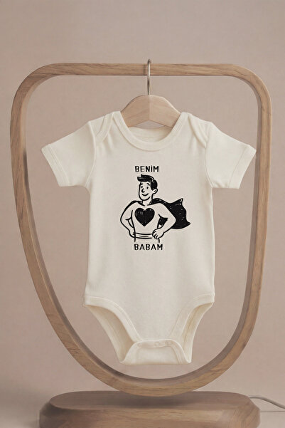 LilJoy بدلة أطفال عضوية 100% من القطن مطبوع عليها شعار My Hero Dad بأكمام قصي...