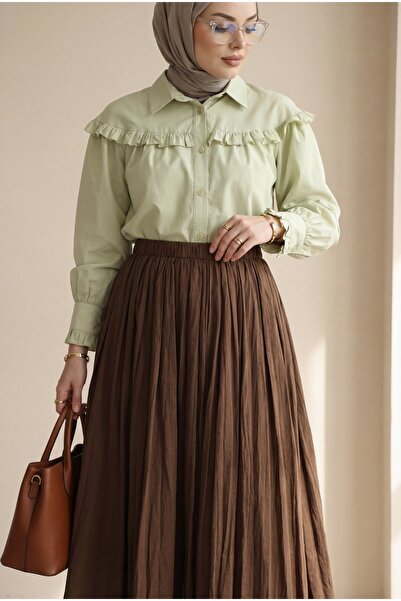 Modamorfo Elastic Waist Skirt - Brown