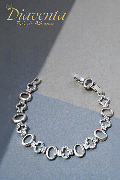 DİAVENTA TAKI VE AKSESUAR سوار شوبينغ مرصع بحجر الزركون موديل بيضاوي اللون فض...