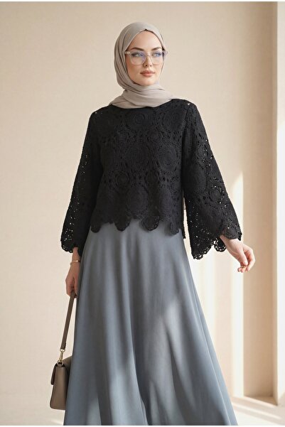 Modamorfo Εισαγόμενη Φούστα Λύκρα Κρεπ με Ελαστική Μέση - Καπνιστή