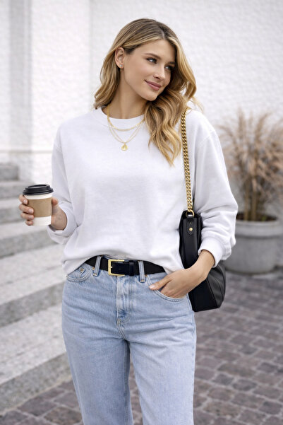 CloudyMood Women's Oversize Sweatshirt Basic Crew Neck Long Sleeve Casual Com...